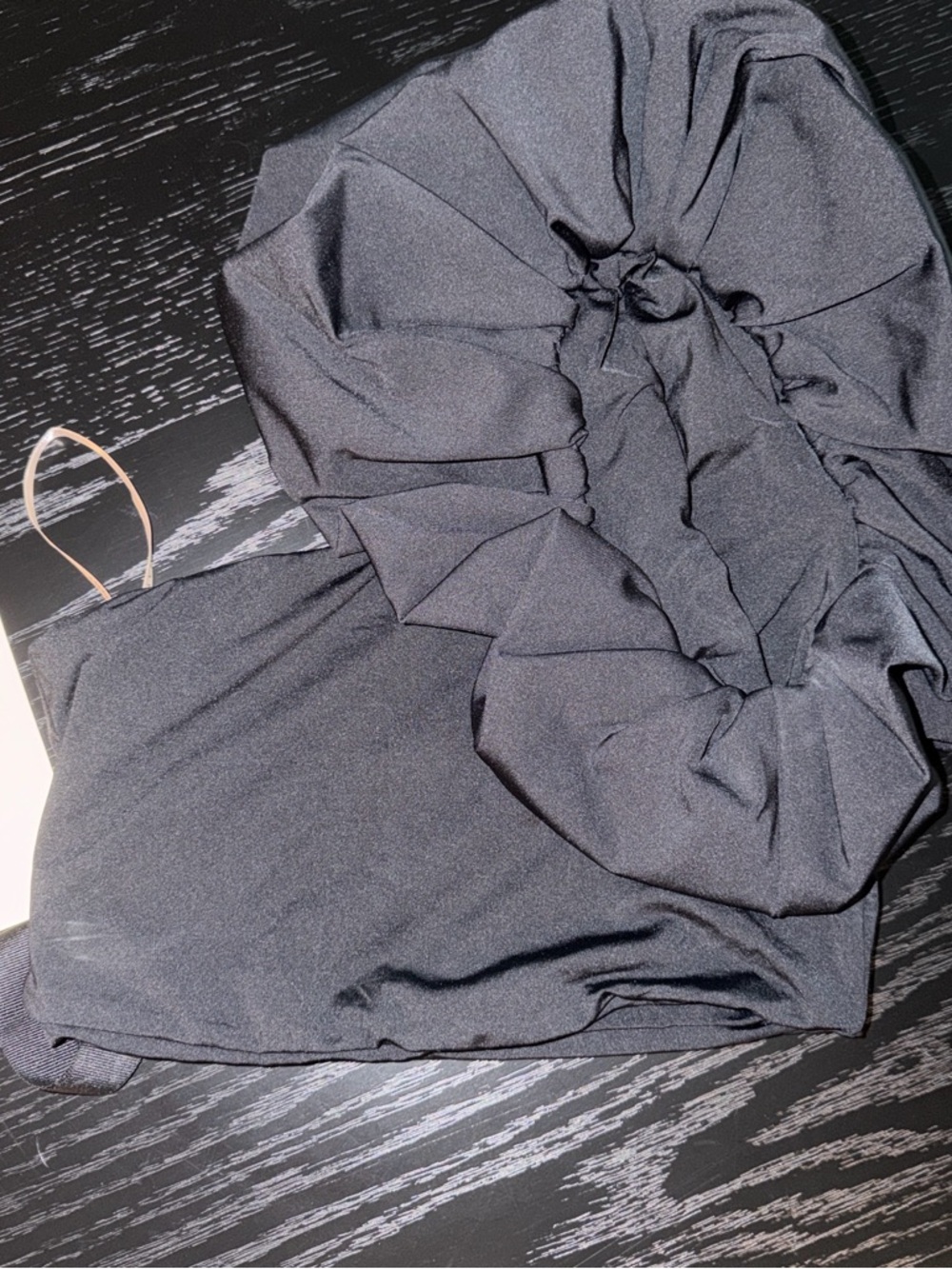 Maygel Coronel Black One-Shoulder swim top - Picture 2 of 2